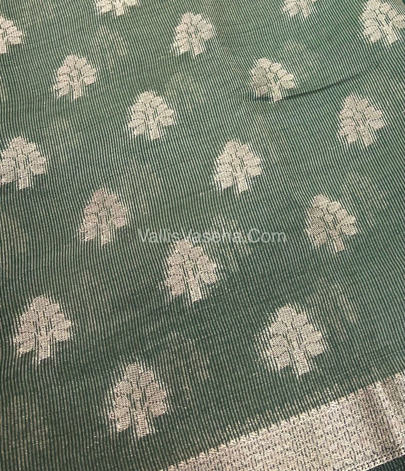 Semi Tussar Silk Saree - Green Shade - VVSTS009