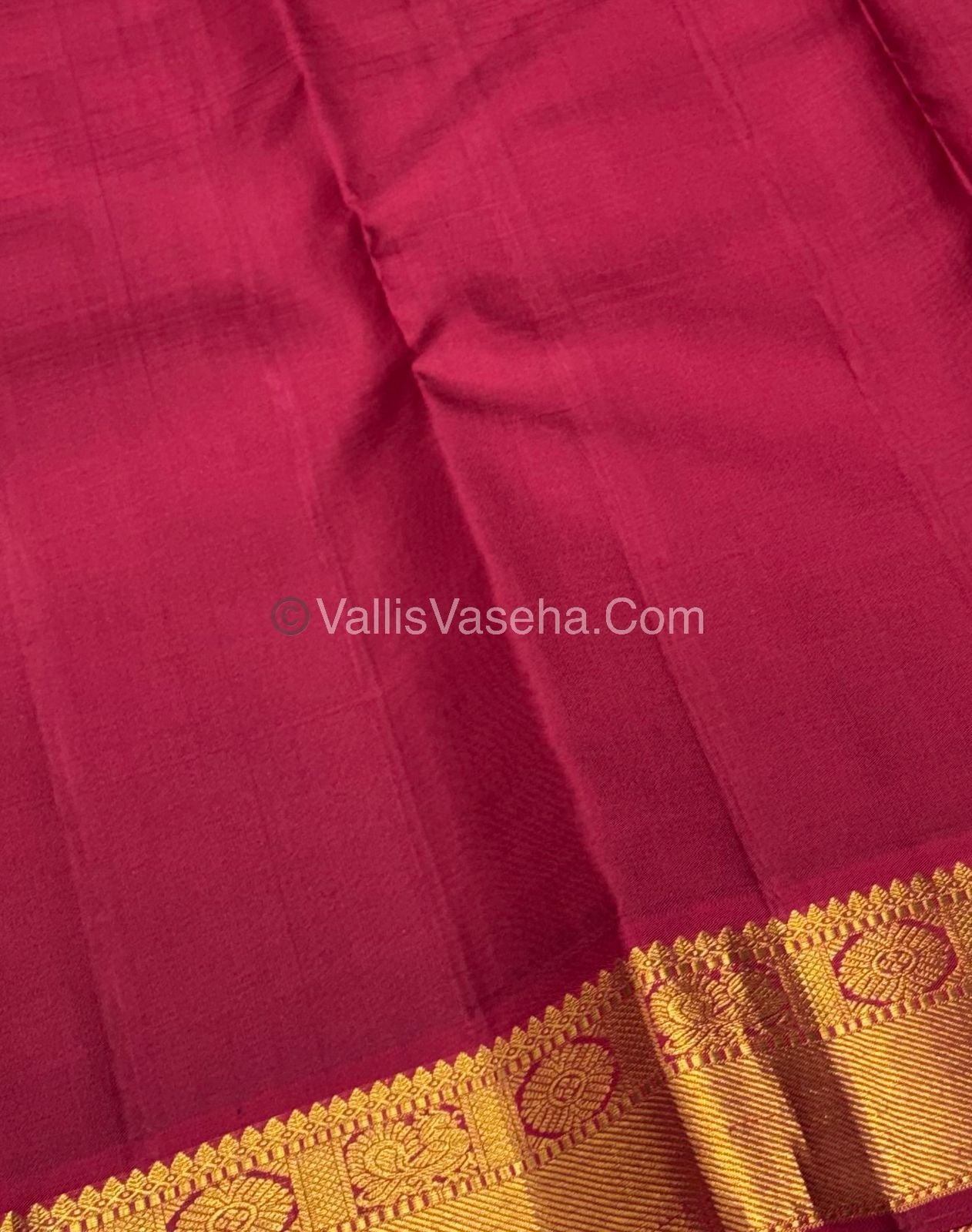 Pure Vintage Korvai Kanchipuram Silk Saree - Blue & Maroon Combo - VVPS006