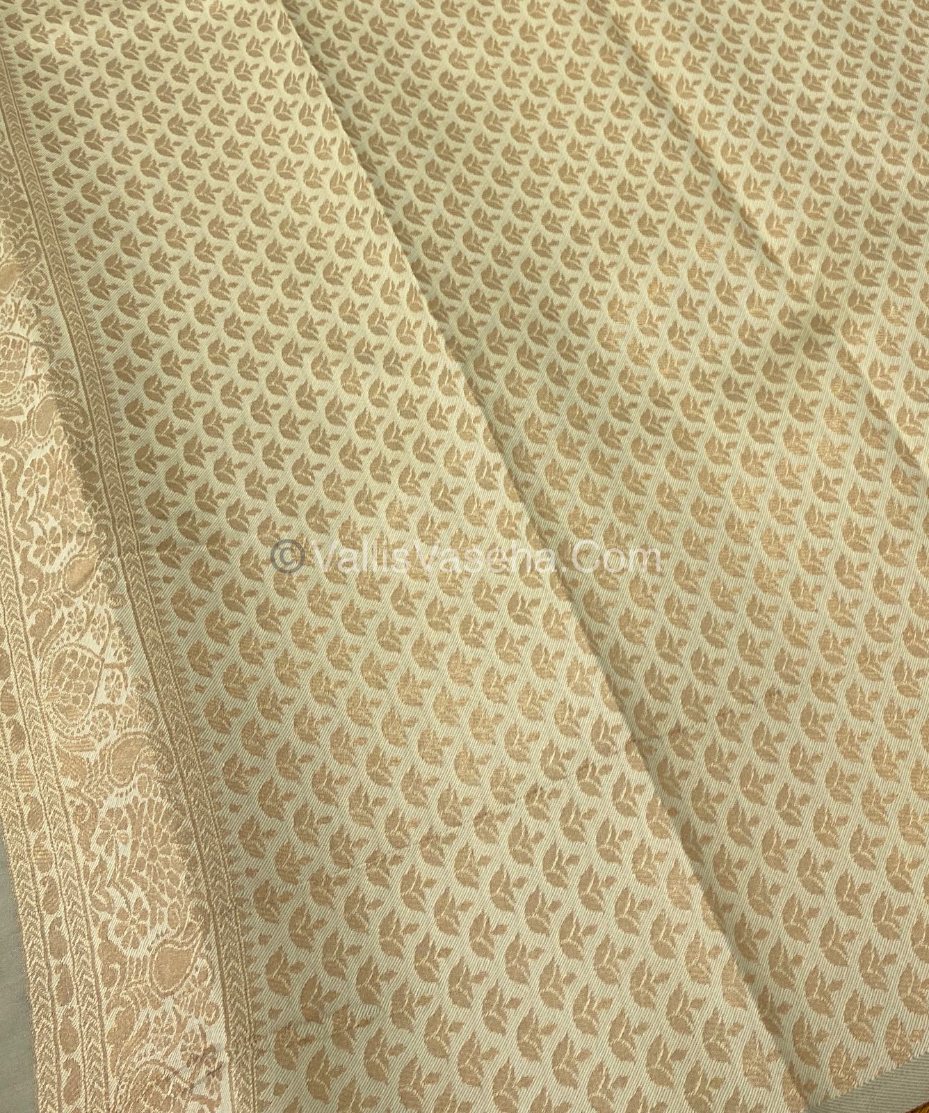 Kanchi Semi Silk - Yellow with Cream Blue VVKSS001