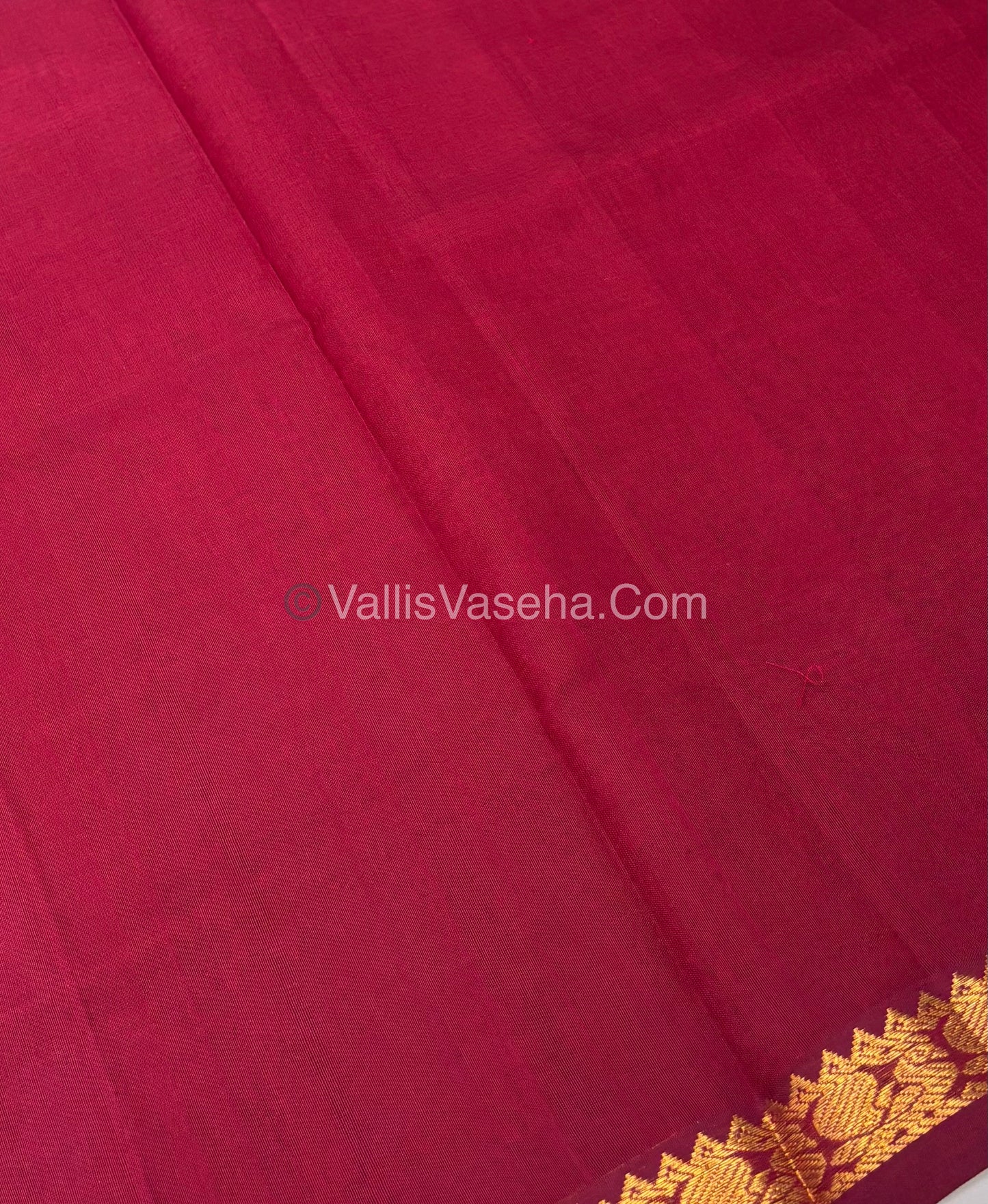 Pure Silk Cotton Saree - Mayil & Elephant Design - Maroon - VVMES001