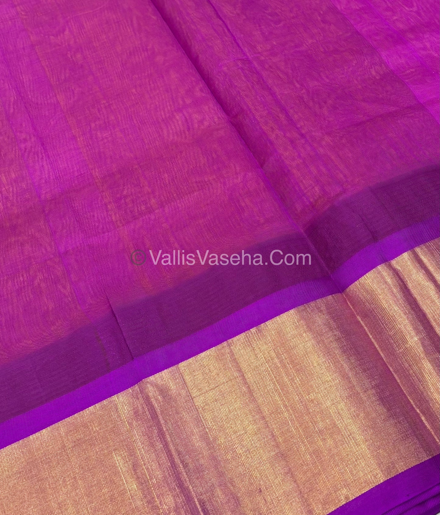 Pure Korvai Silk Cotton Saree - Temple border - VVKSC001