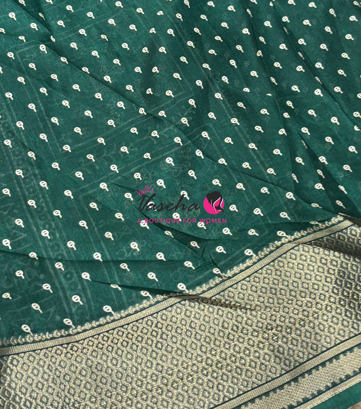 Semi Binny Silk - Varli Design - Green Shade - VVSBS010