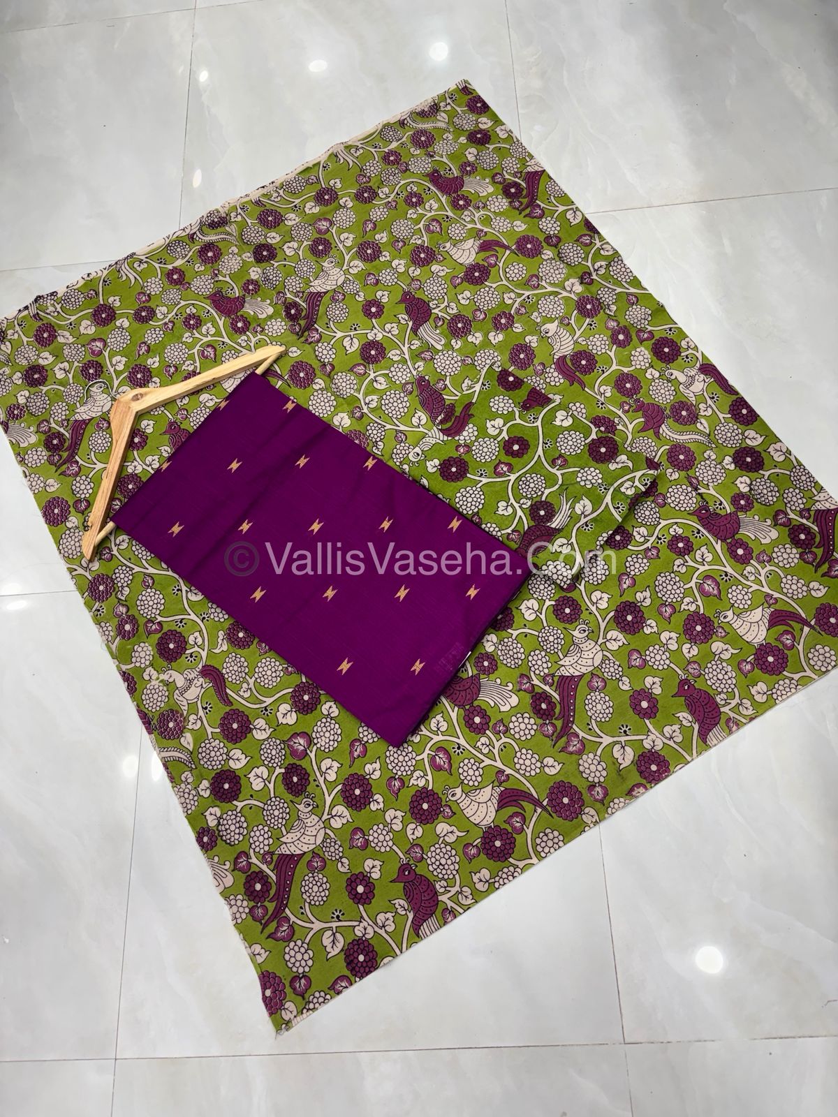 Unstitched Salwar Material -Raw Silk - Purple Shade - VVUSM012