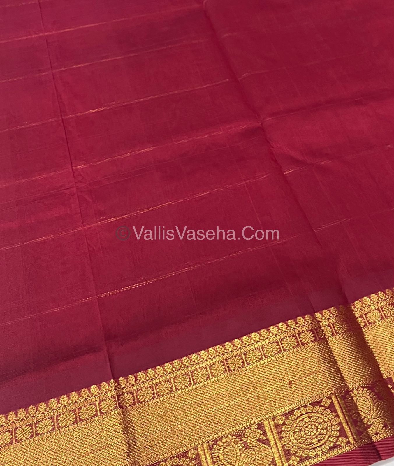 Pure Silk Cotton Saree - Mayil & Chakkaram Design - Maroon Shade- VVMC001