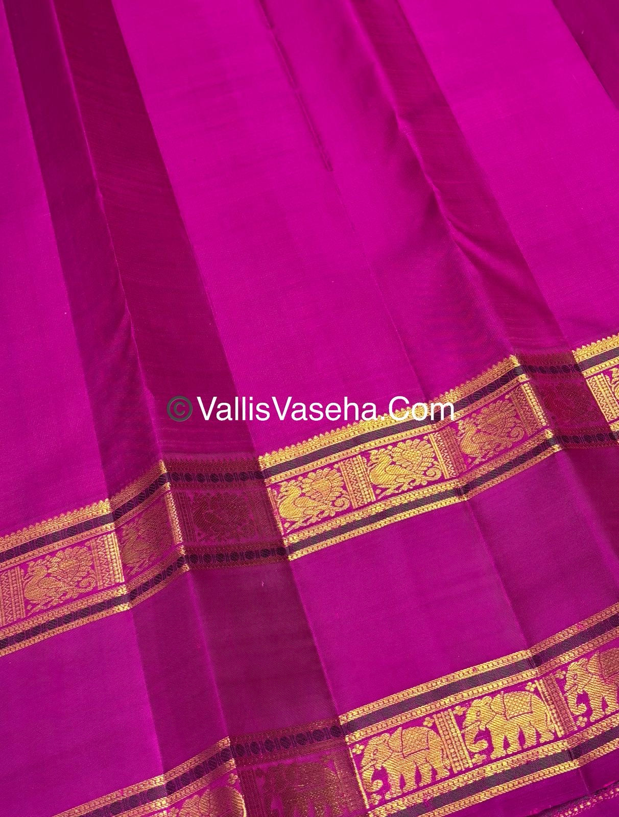 Pure Vintage Korvai Kanchipuram Silk Saree - Half White / Light Cream & Purplish Pink Combo - VVPS021