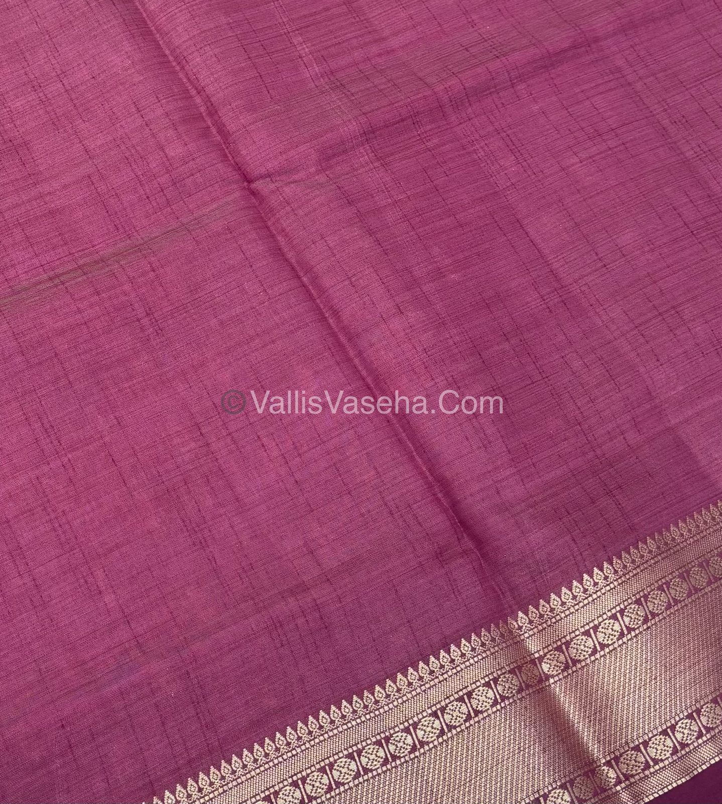 Semi Tussar Silk - Grand Pallu Wine Shade - VVSTS023