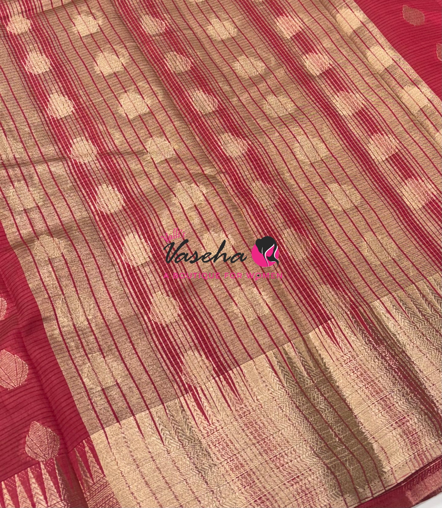 Semi Tussar Silk Saree | Reddish Pink Shade |VVSTS053