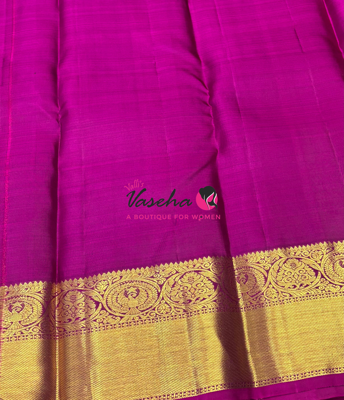 Pure Kanchipuram Silk Saree - Wine With Pink - VVPS097