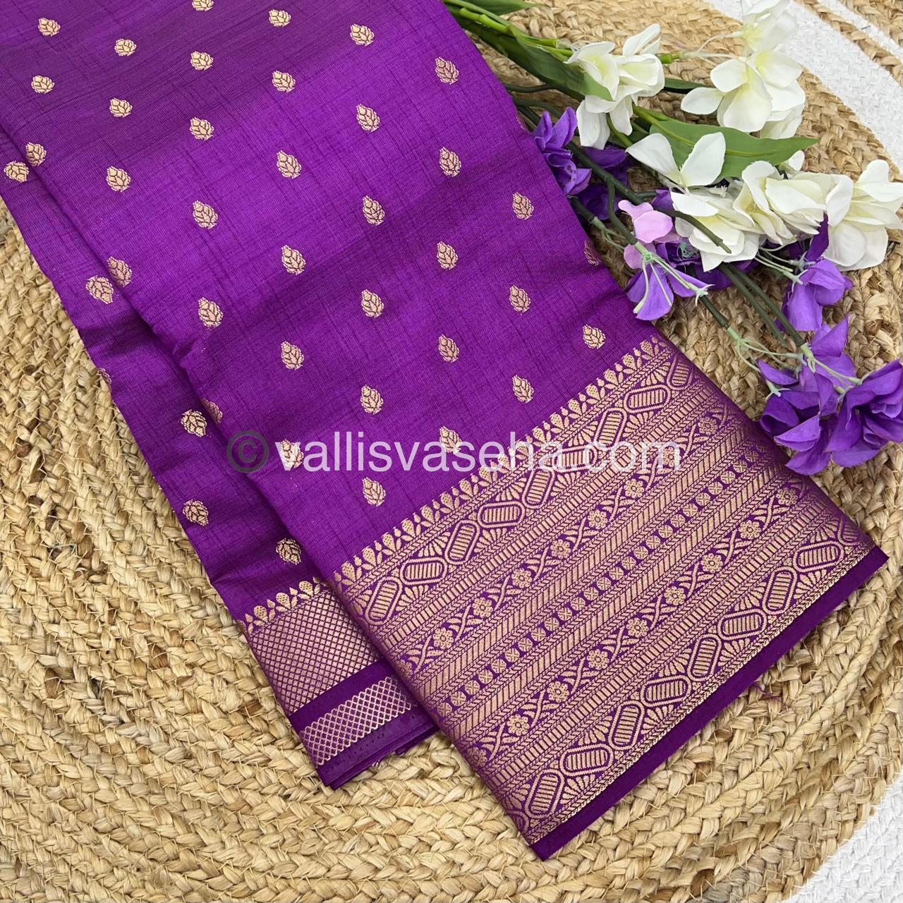 Semi Tussar Silk Saree - Purple Shade - VVSTS008