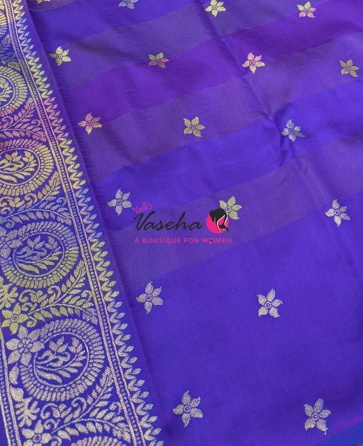 Semi Soft Silk - Madras Checks Pattern - Violetish Purple Shade - VVSSS042