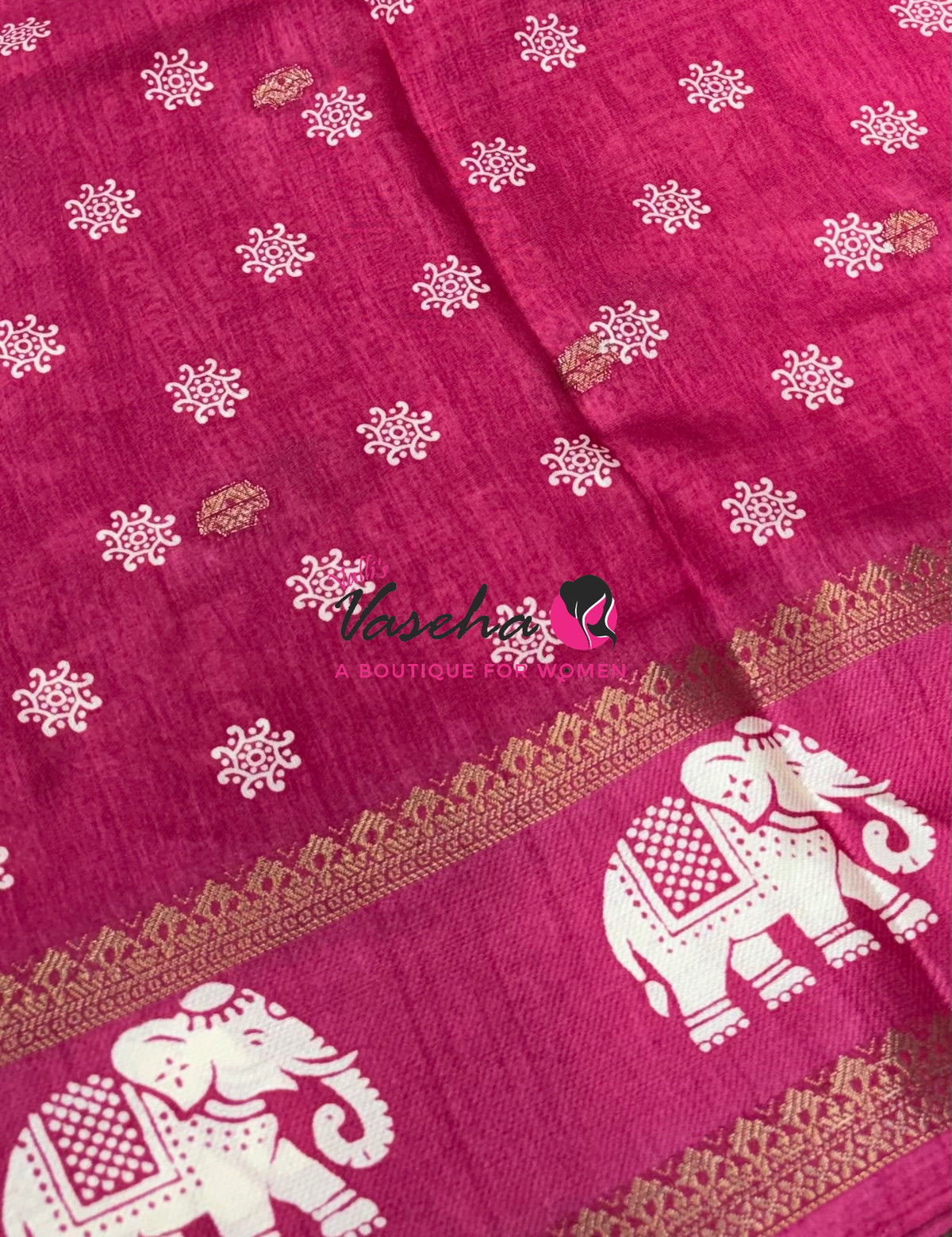 Casual Wear Sarees - Semi Binny / Semi Dola Silk - Pink Shade - VVSDS007