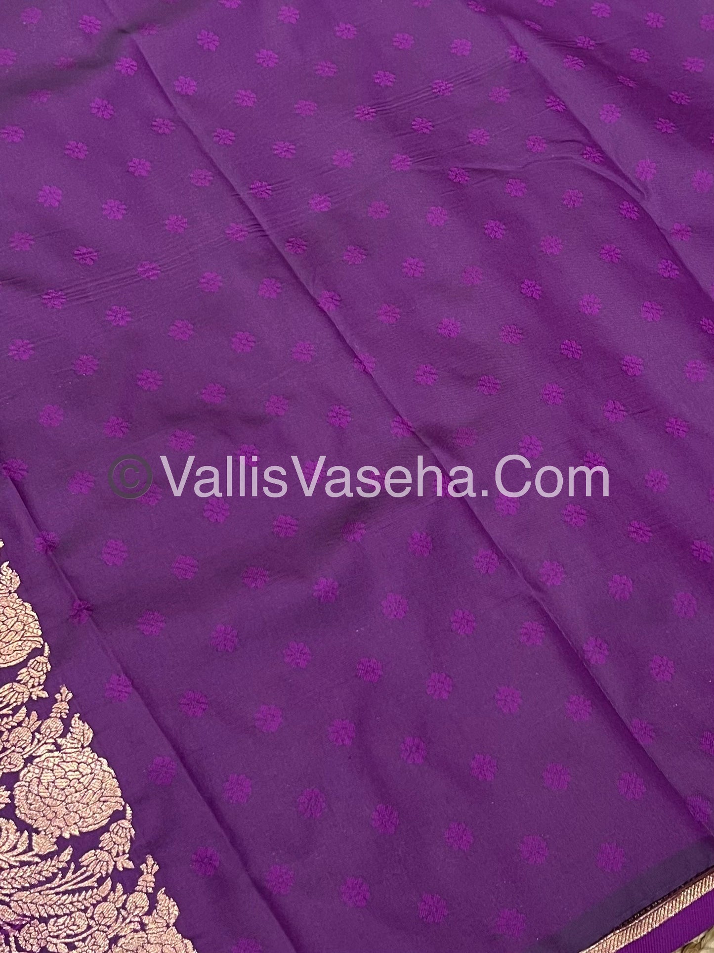 Semi Soft Silk with Border - Dark Purple Shade -VVSSS012