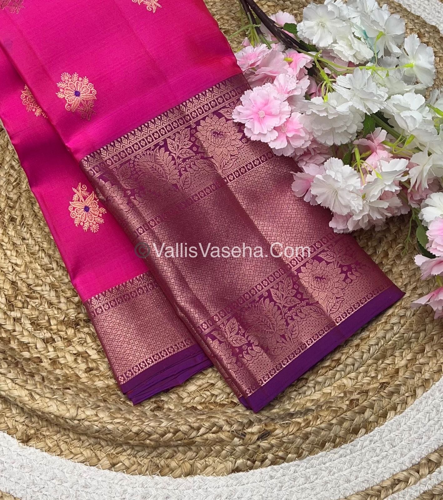 Half Mix - Pure Soft Silk Saree - Pink & Purplish Pink Shade - VVPSS031