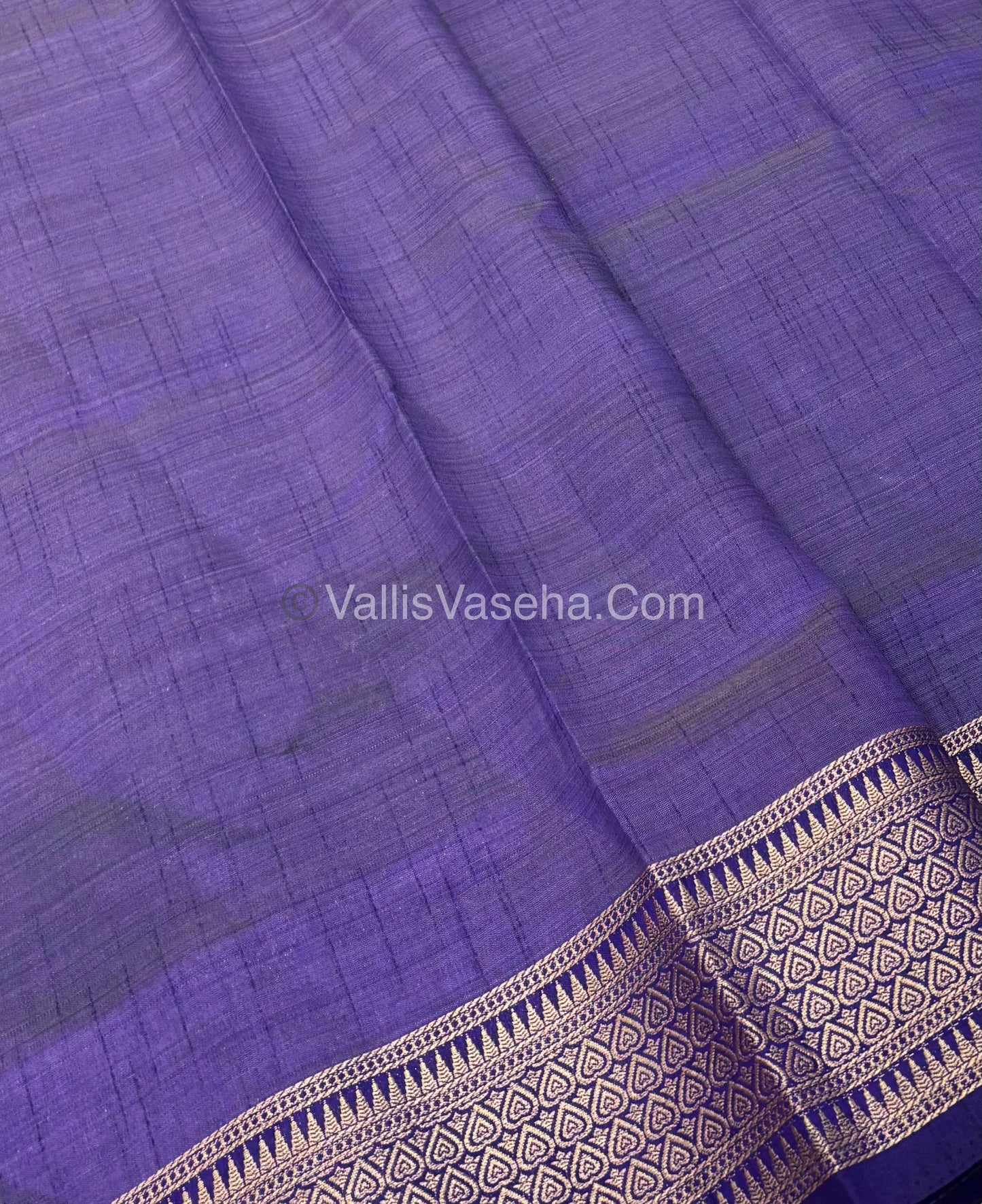 Semi Tussar Silk - Grand Pallu - Purple Shade - VVSTS020