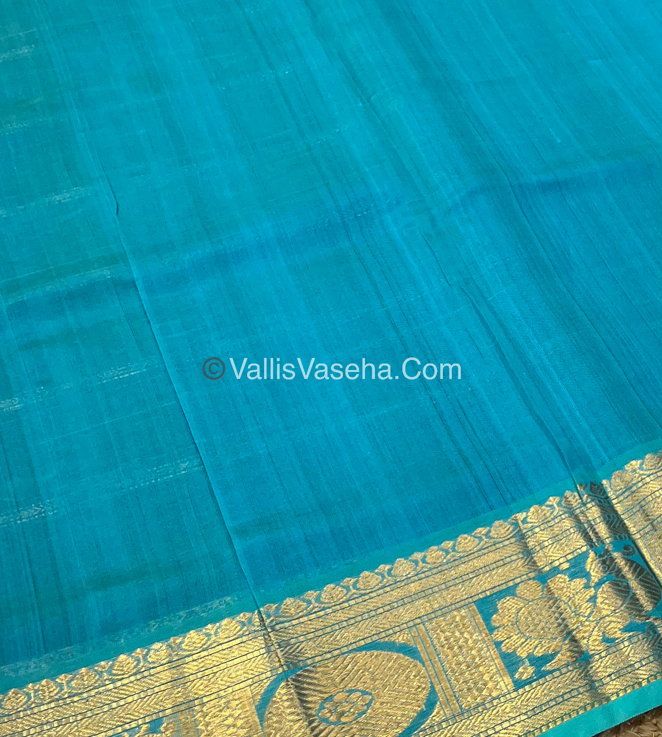 Pure Silk Cotton Saree - Mayil & Chakkaram Design - Purple With Blue Combo -VVMC003