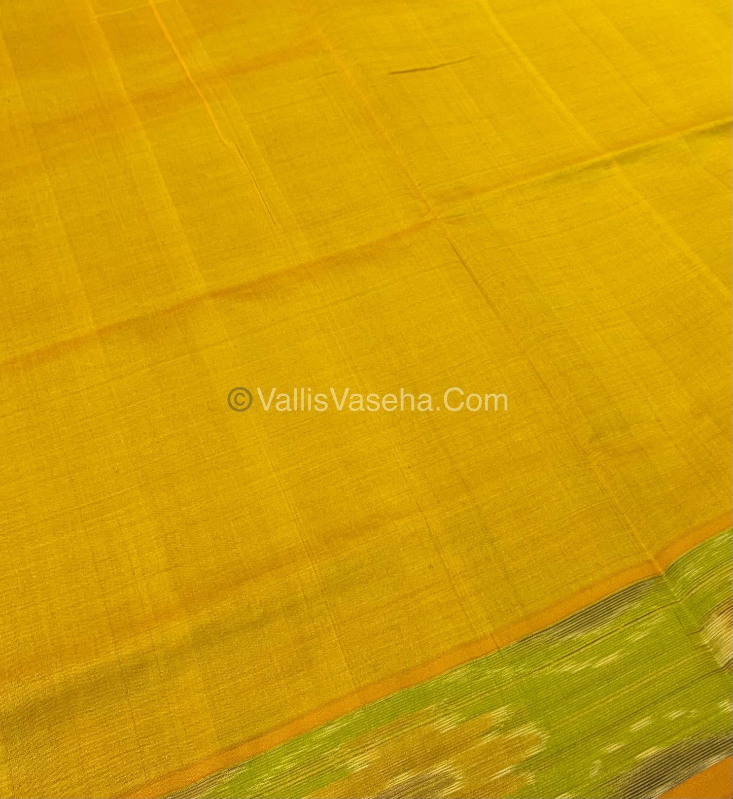 Semi Silk Cotton Saree - Blue & Yellow - VVSSC001
