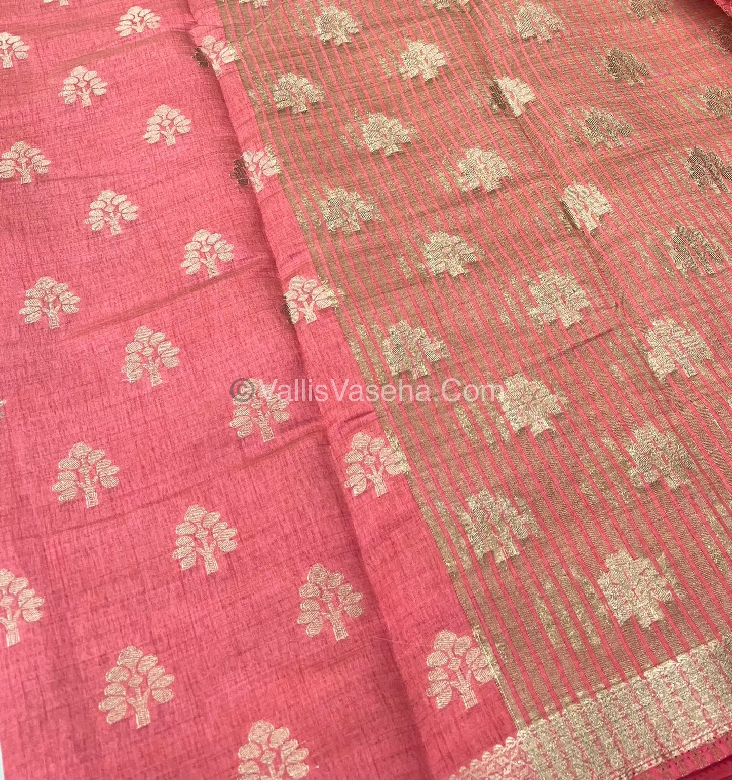 Semi Tussar Silk Saree - Peach Shade - VVSTS009