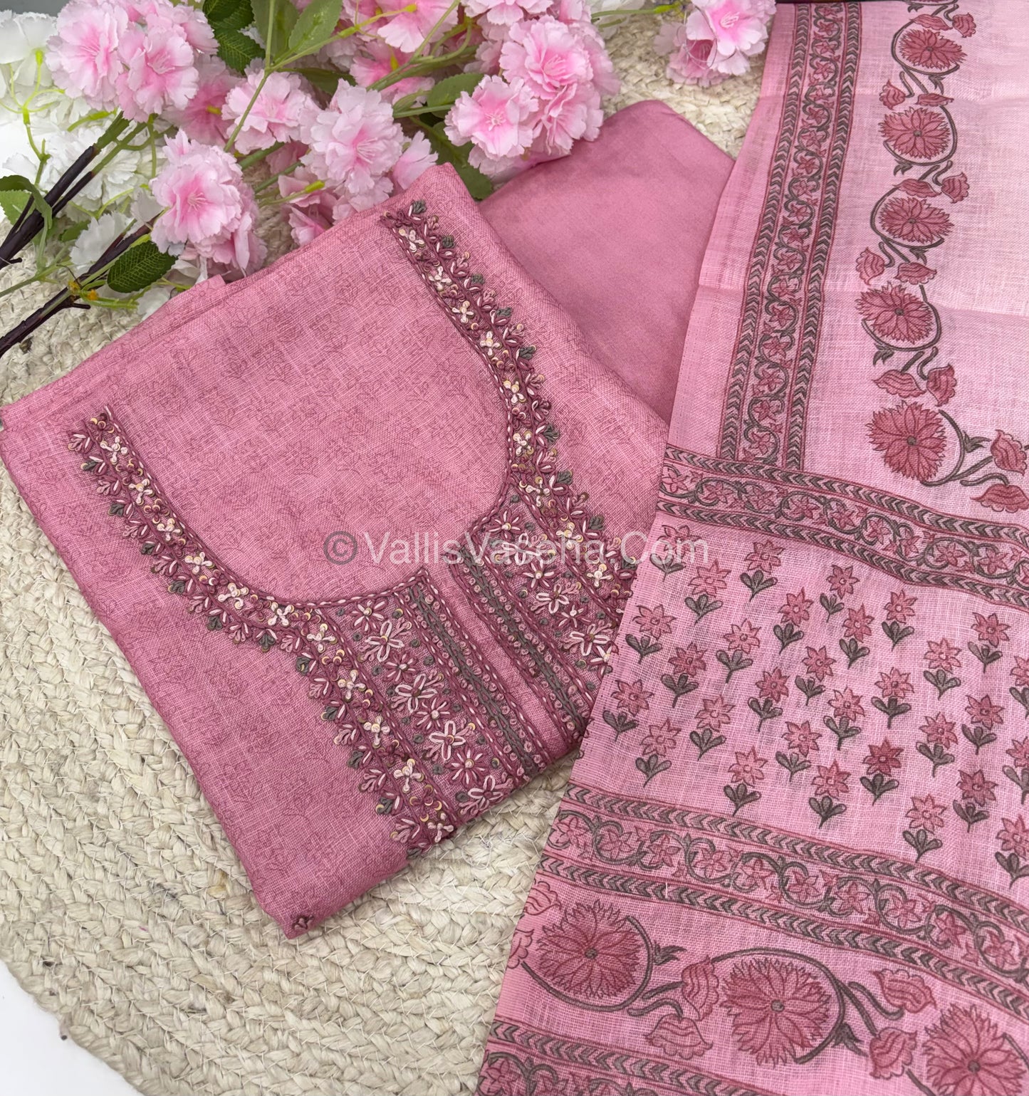 Tissue Linen Salwar Material | VVUSM016