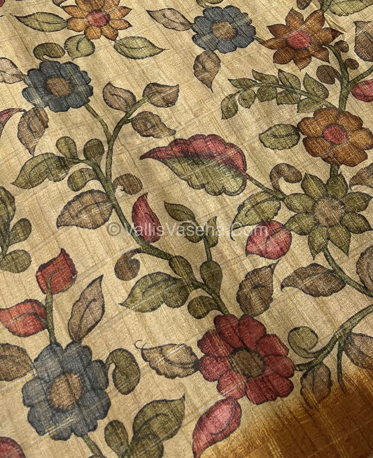 Semi Gicha Tussar Silk Saree - checks pattern - VVSGT001