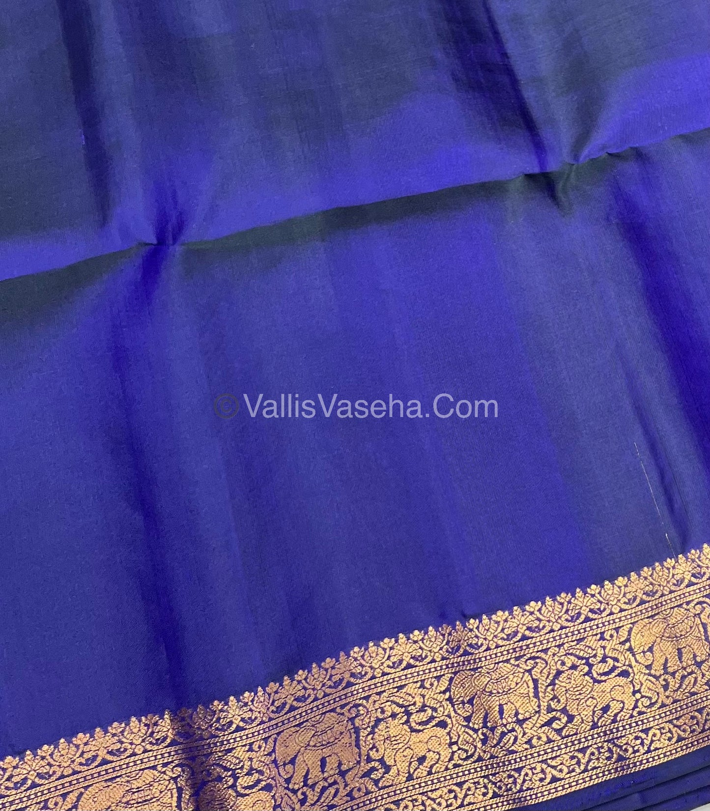 Pure Soft Silk Saree - Kanchi Border - Royal Blue Shade - VVPSS046