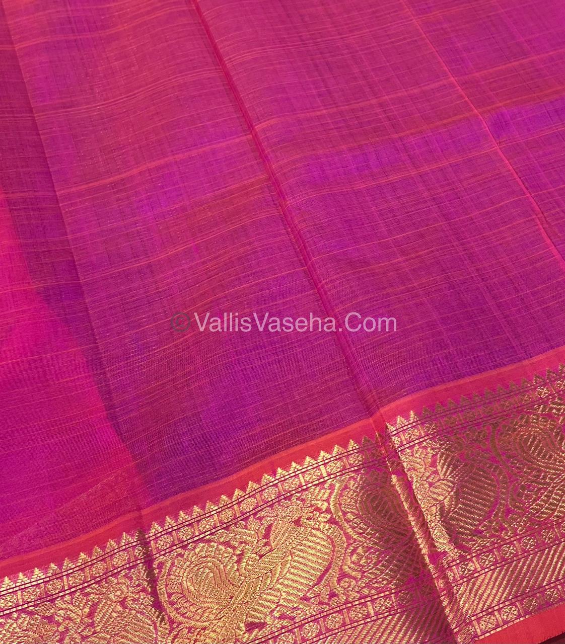 Pure Silk Cotton Saree - Vairavoosi checks - Mayil & Chakkaram - VVMCV002