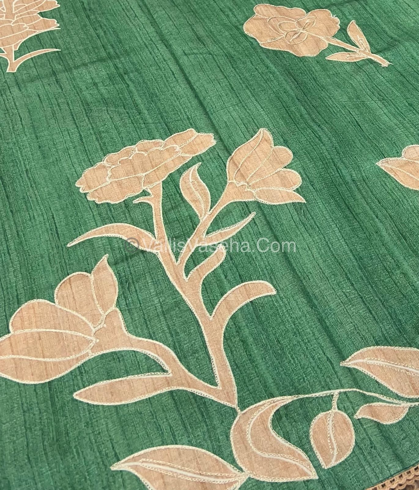 Semi Raw Silk with embroidery work - VVSRS001