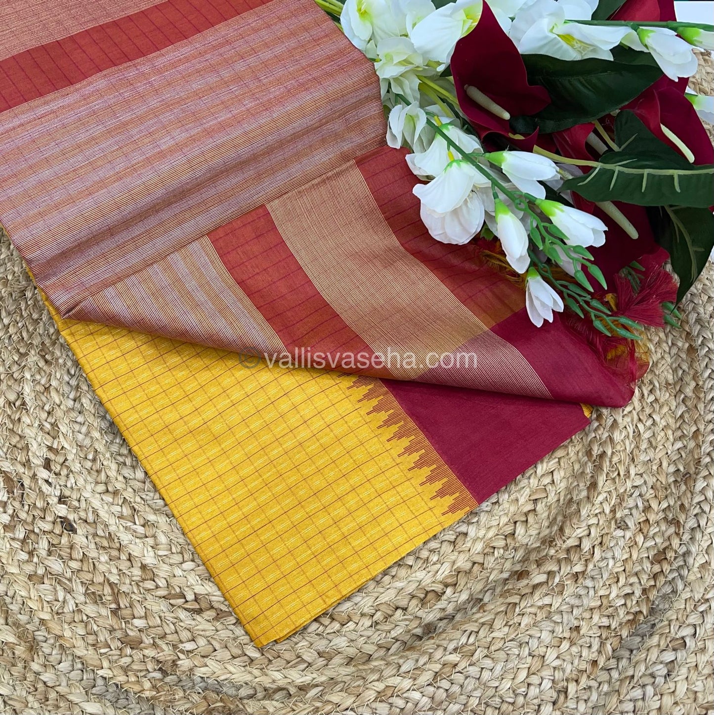 Semi Raw Silk - Lakshadeepam Design Weaving - VVRS004