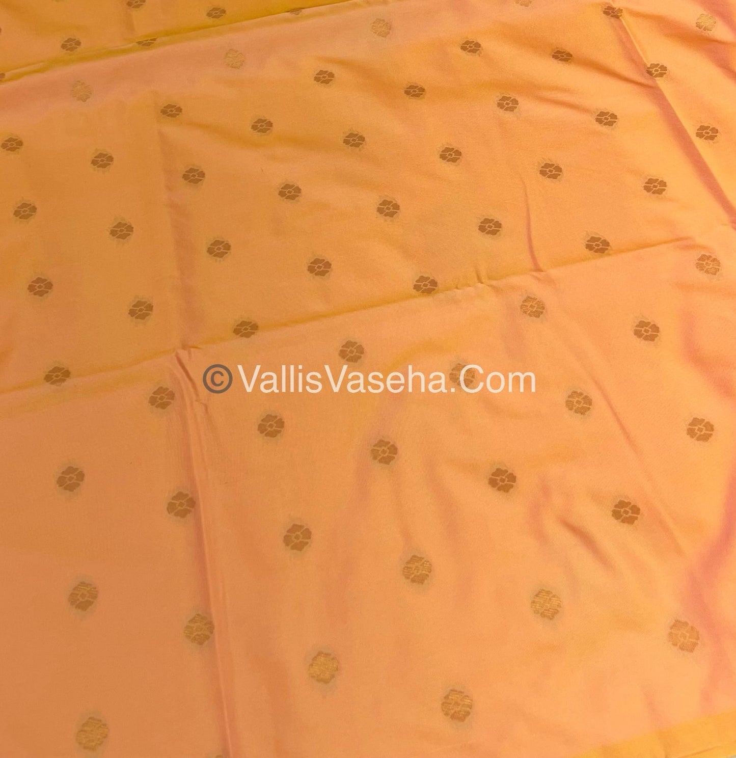Semi Soft Silk - Border less - Double tone Orangish Yellow Shade -VVSSS007