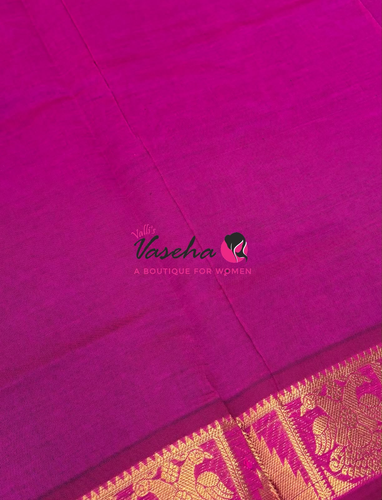 Semi Silk Cotton Saree - Small Zari Butta - Retta Mayil Border- VVSSC015