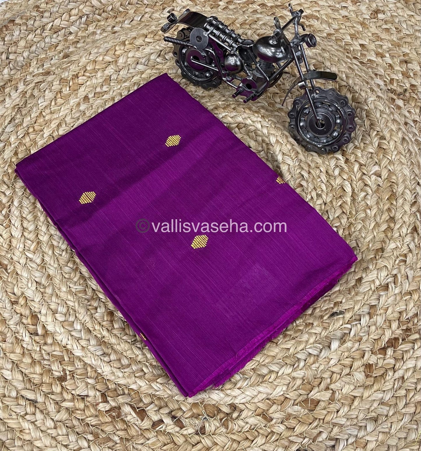 Blouse Bit - Raw Silk Material - Purple Shade - Butta Design - 1mtr - VVRSB001
