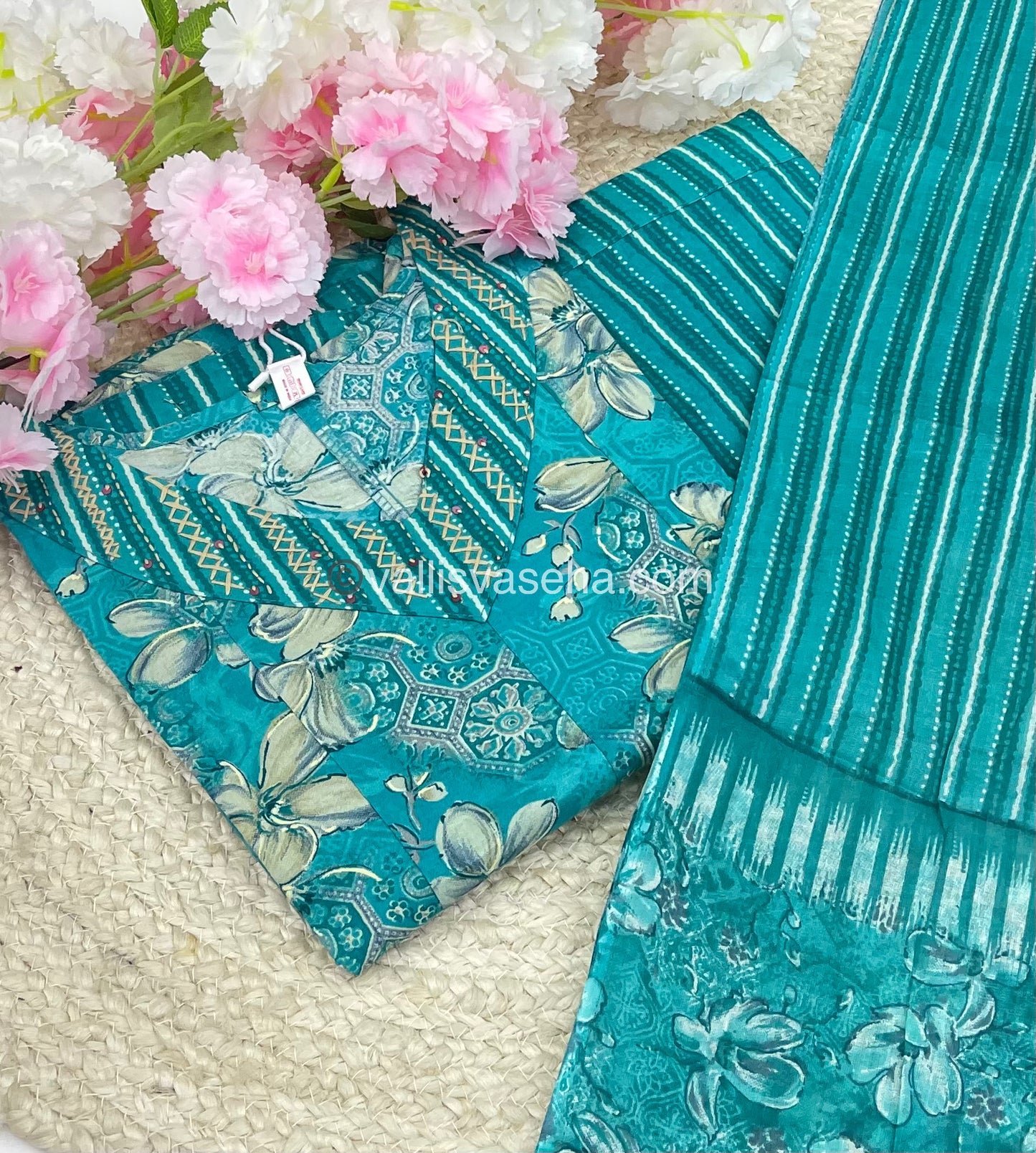 Ready Made - Anarkali - Salwar, Kameez & Duppatta(3pc)- Printed Cotton - VVAS002