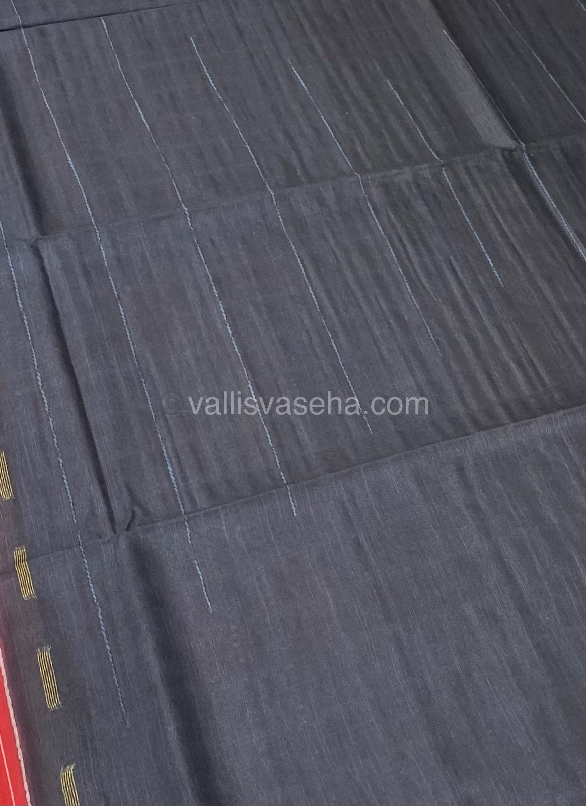 Bhagalpuri Silk - Red With Black - VVBS004
