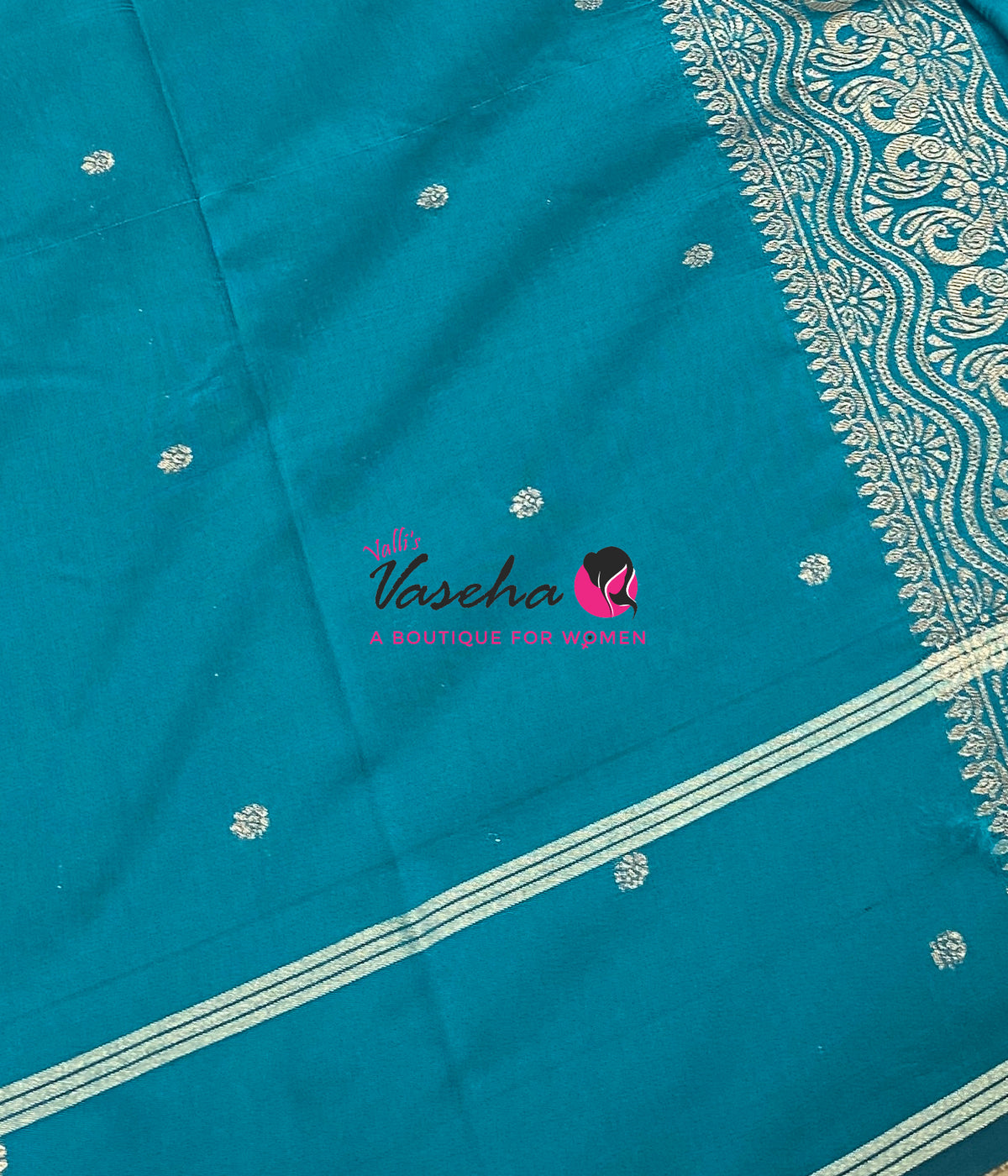 Semi Soft Silk - Peacock Blue Shade - VVSSS043