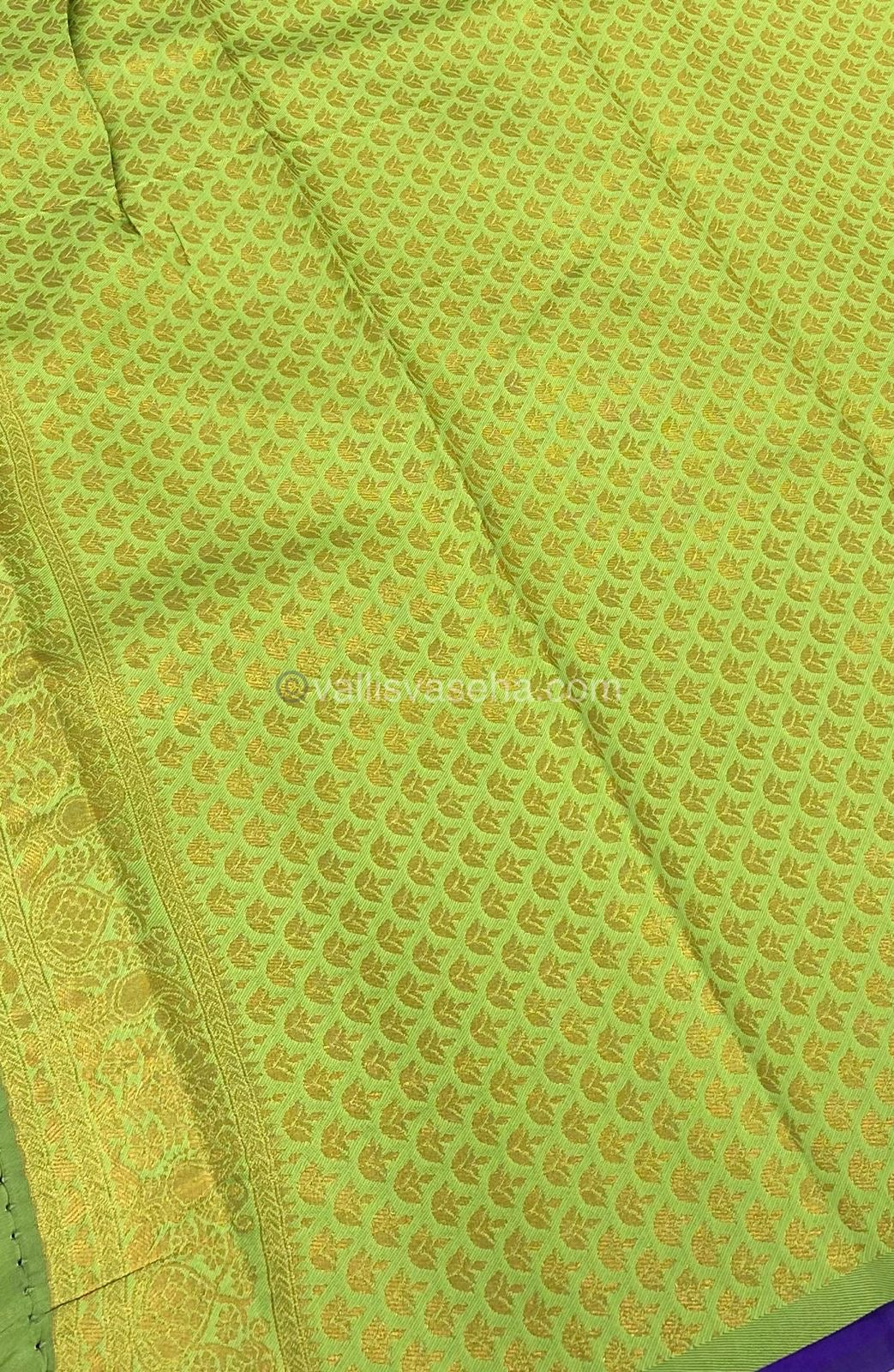 Kanchi Semi Silk - Purple with Green - VVKSS001