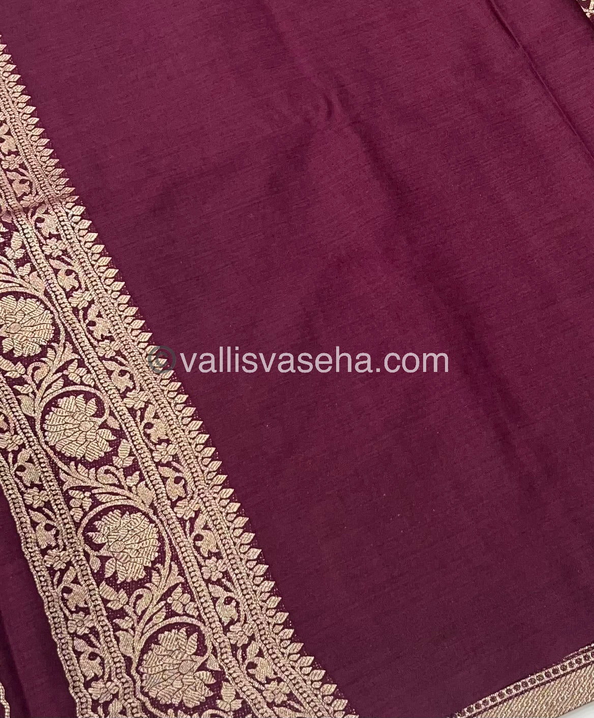 Banarasi - Heritage Silk - Semi Kathan Silk - Wine Shade- VVBHS001