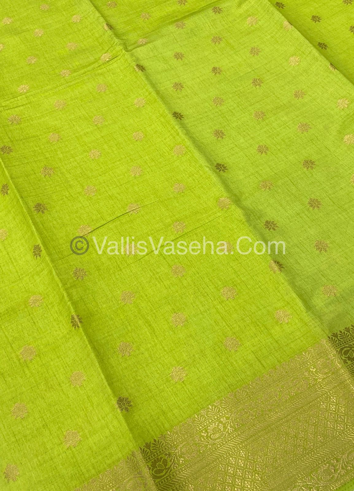 Semi Tussar Silk - Pista Green Shade - VVSTS013