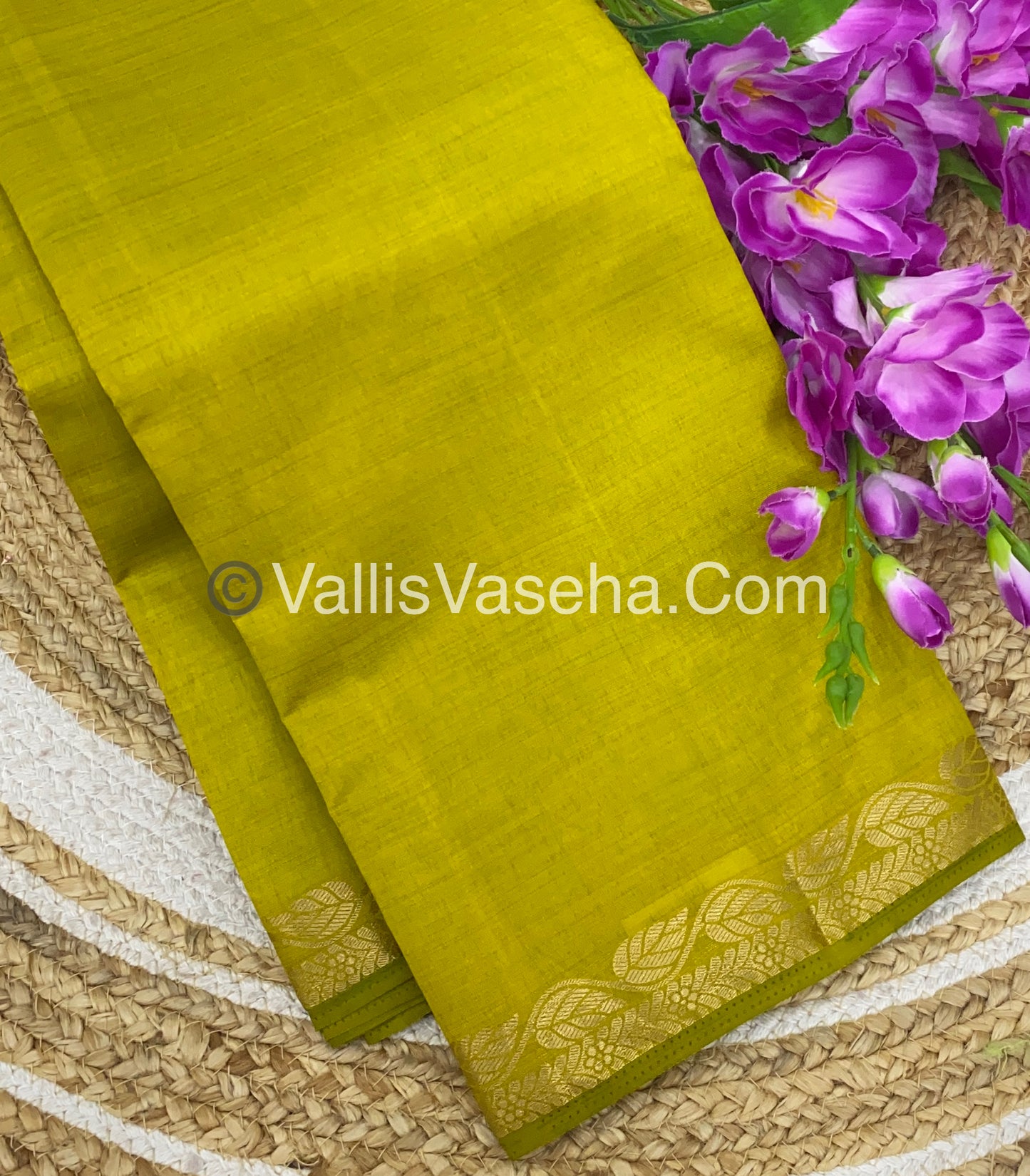 Semi Tussar Silk - Mehandhi Green Shade - VVSTS003