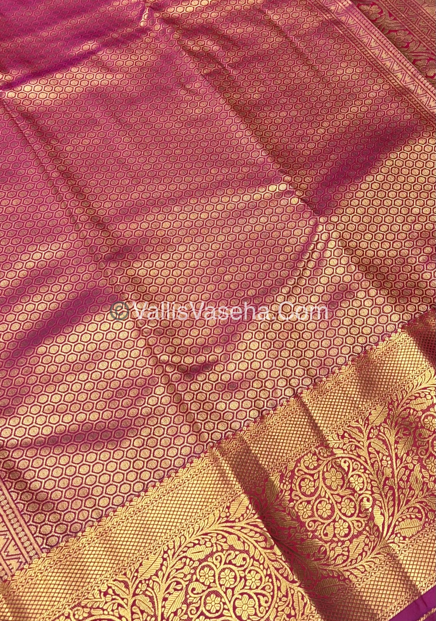 Semi Kanchipuram Silk - Pink shade - Semi Bridal - VVSKS002