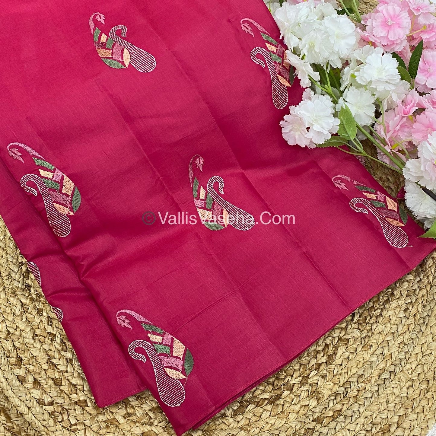 Butter Silk - Pink & Peacock Blue Combo - VVBS002