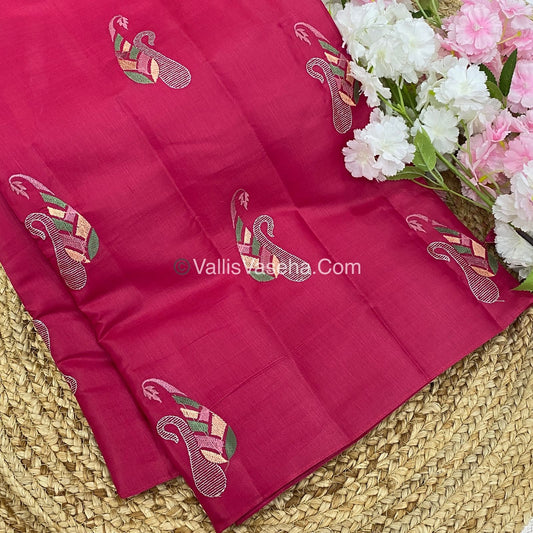 Butter Silk - Pink & Peacock Blue Combo - VVBS002