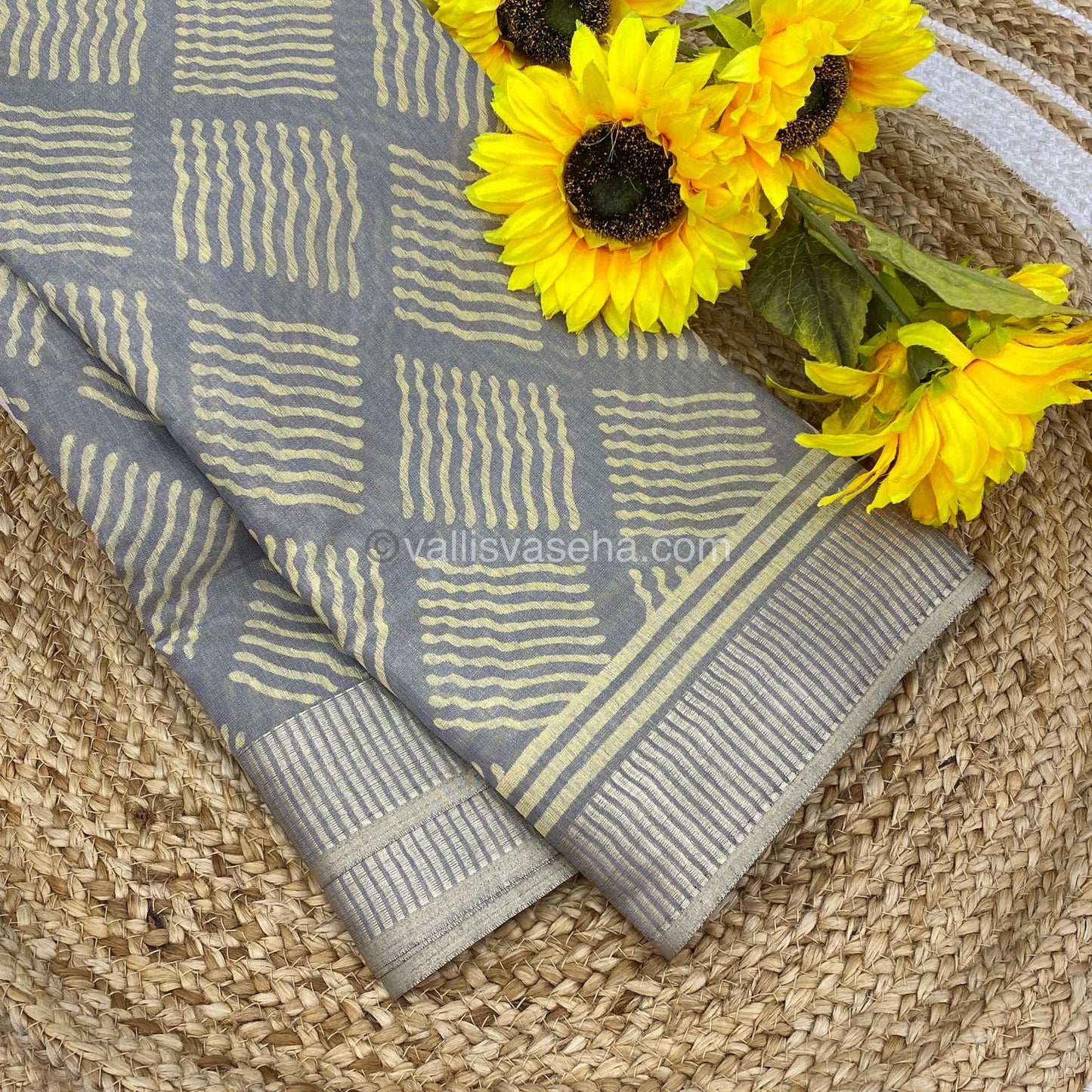 Semi Tussar Silk - Grey Shade - VVSTS007