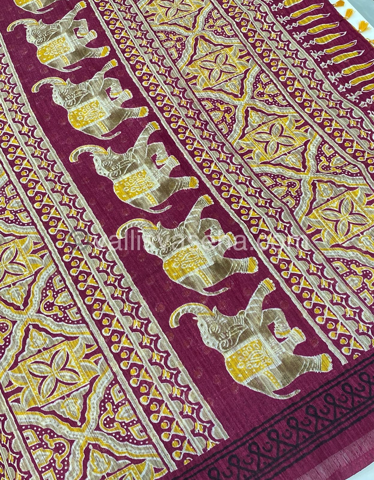 Jute Mixed Cotton Saree | VVJCS001