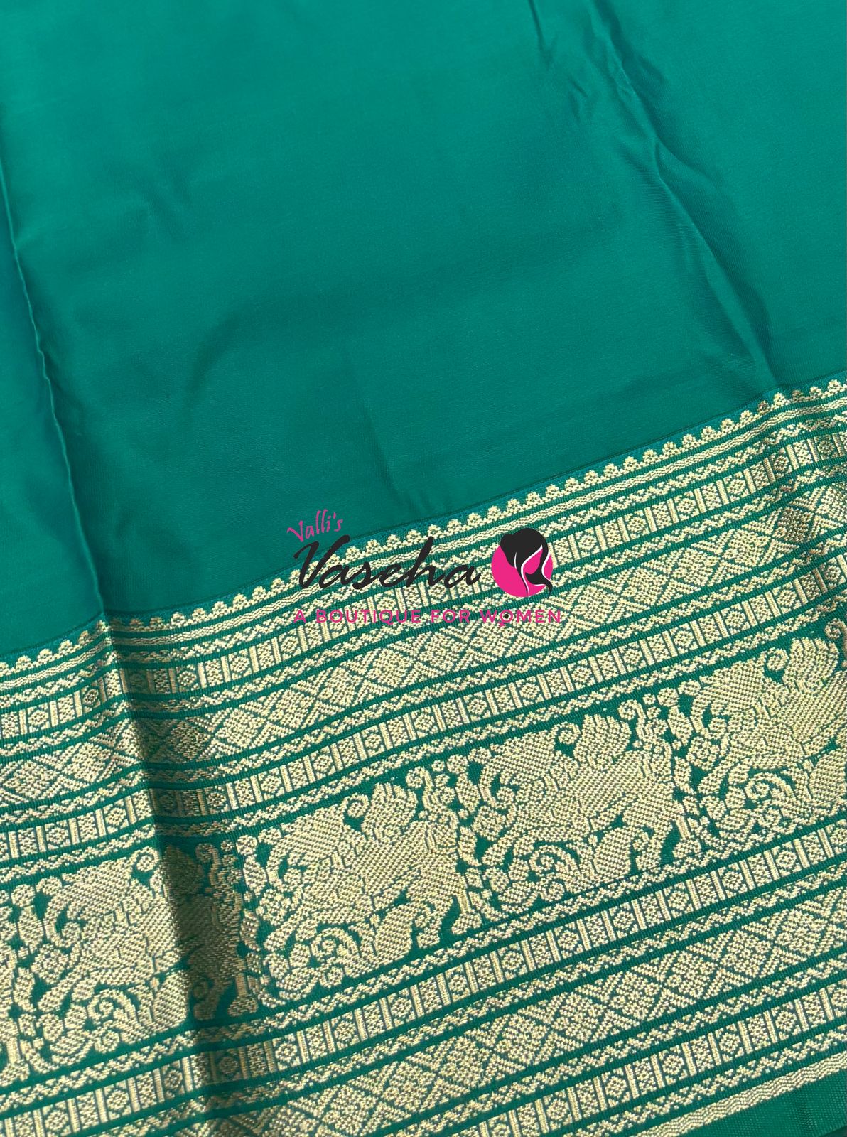 Semi Kanchi Silk - Brown & Ramar Green - VVSKS007