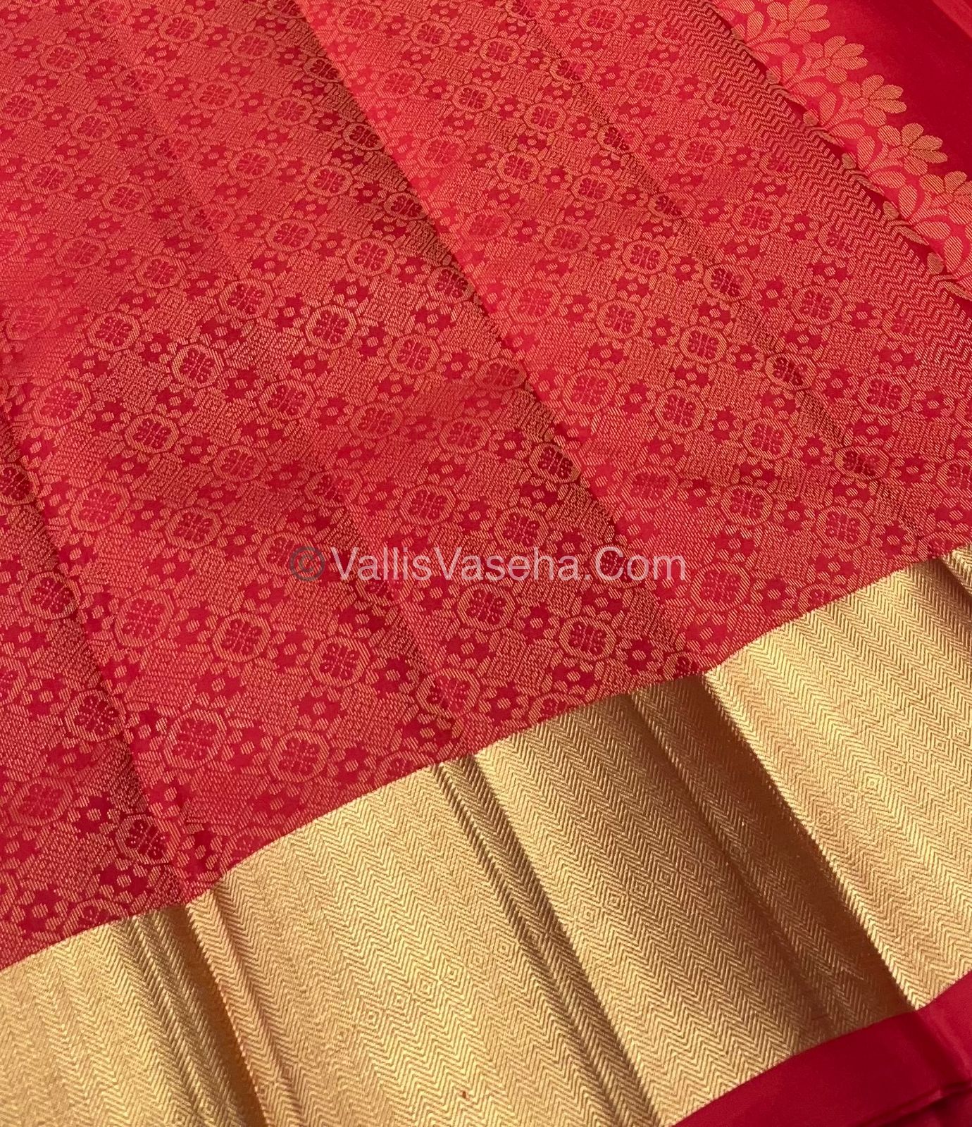 Pure Soft Silk Saree - Brownish Honey & Merunish Red Combo - VVPSS036