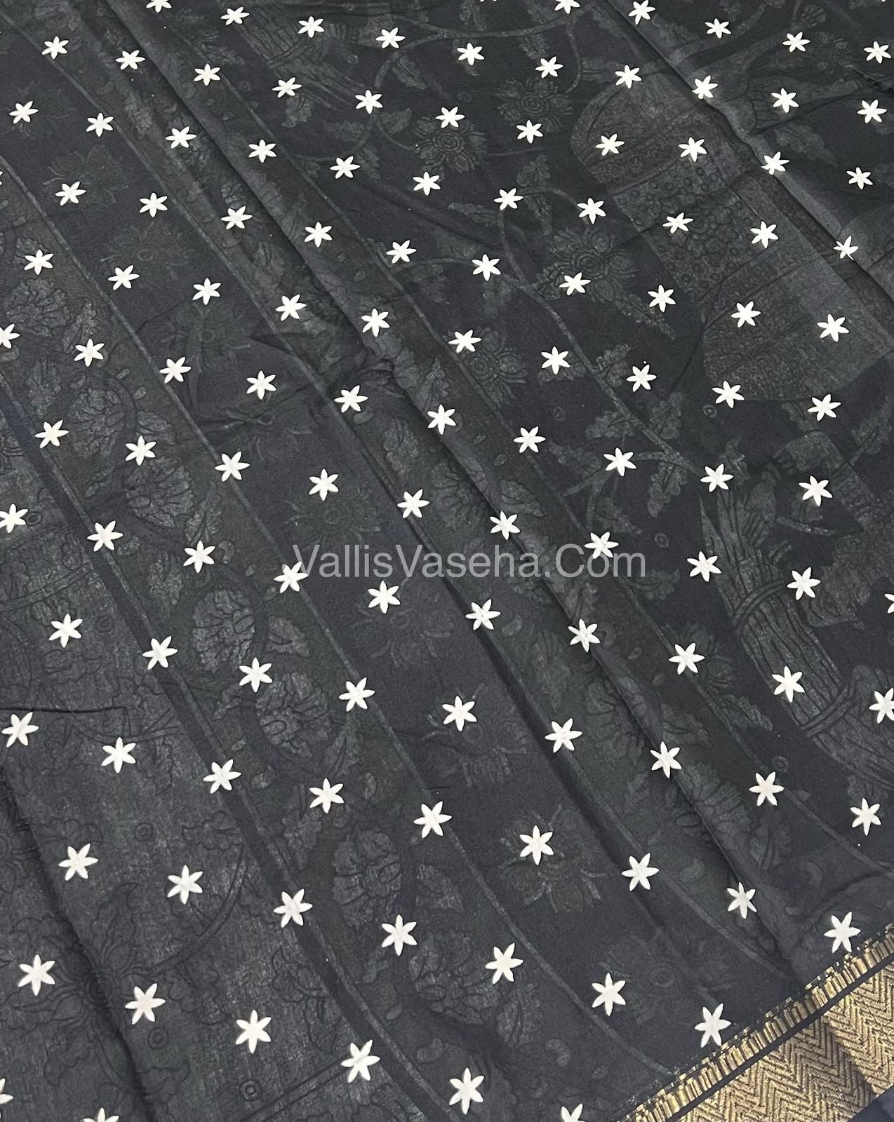 Semi Binny / Semi Crepe Silk - White & Black - VVSBS005