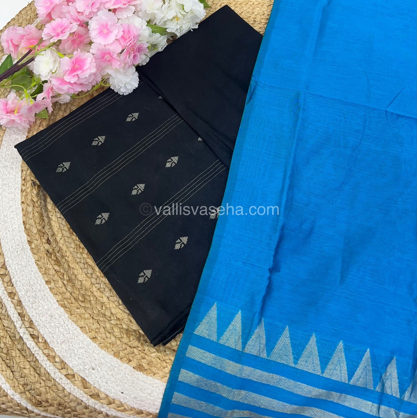 Salwar Material - Pure Cotton - Jacquard Design Set With Raw silk Dupatta- VVJSM002