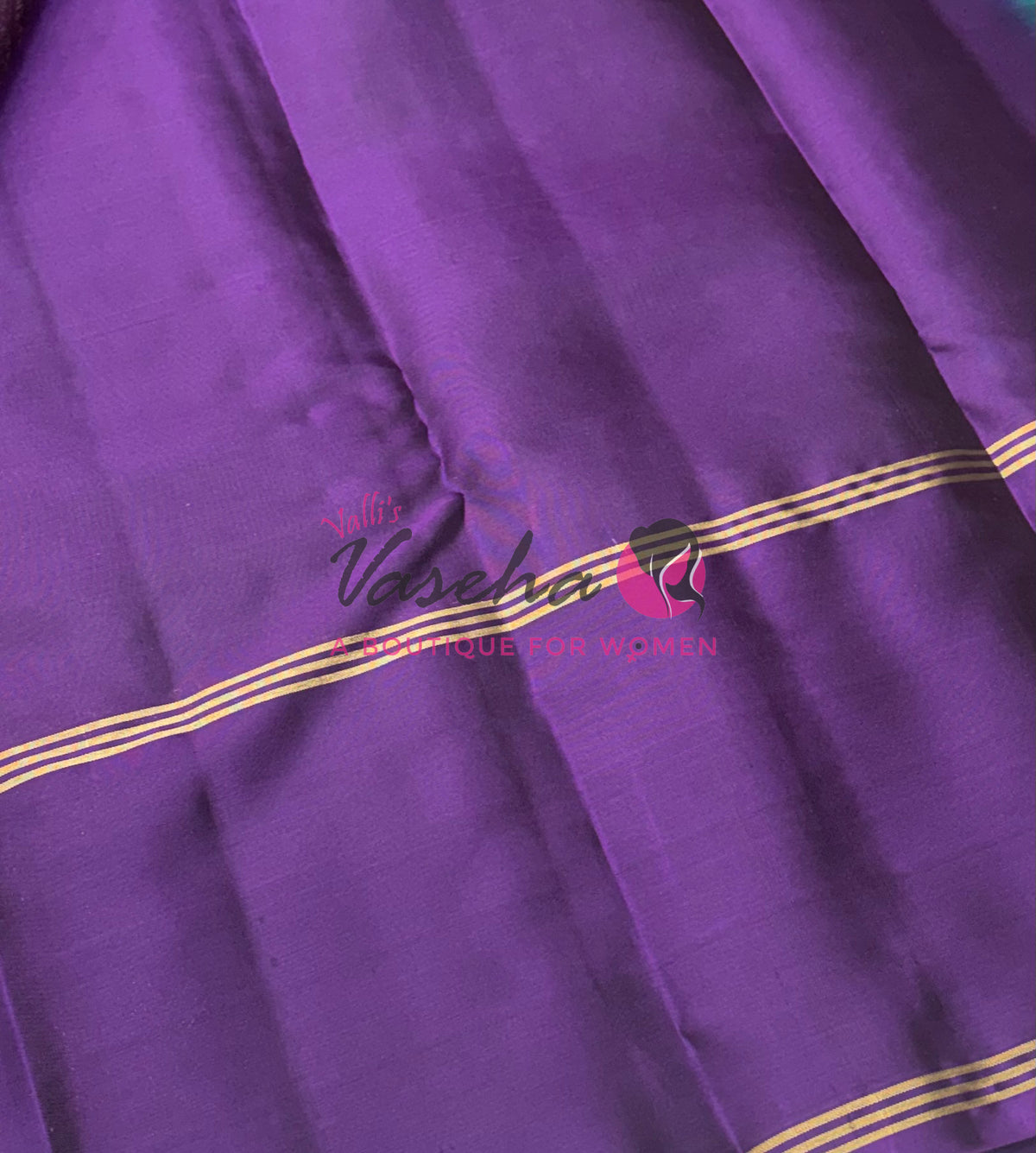 Half Mix - Pure Soft Silk Saree - Long Retta Petta Border with Butta - VVPSS105