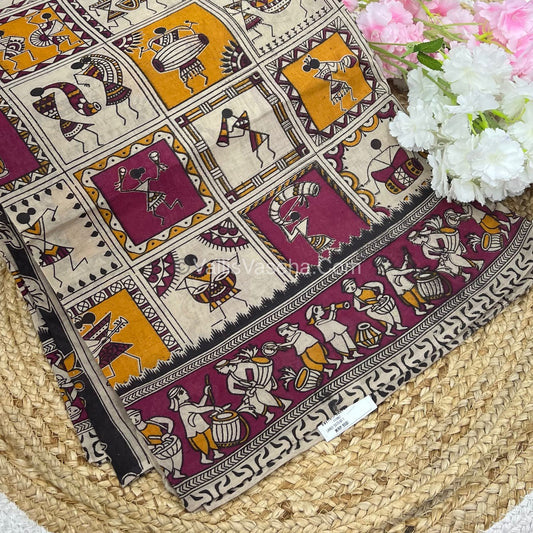 Pure Kalamkari Cotton Saree - VVPKC002