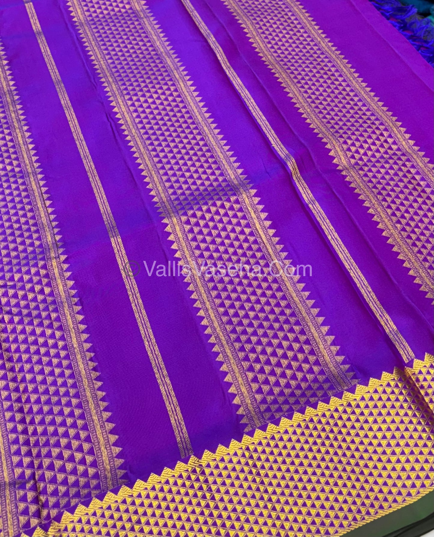 10 yards - Pure Silk - Purple With Green Shade - VVTYPS01