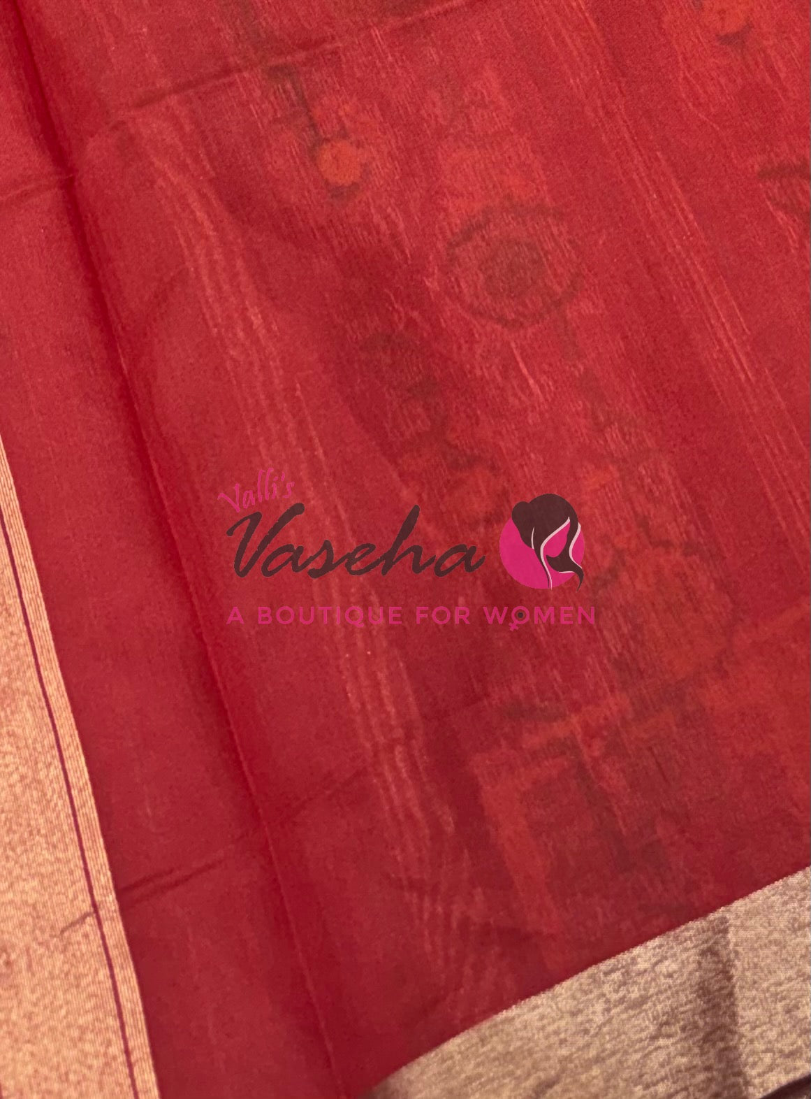 Semi Raw Silk - Yellow With Maroonish Red Shade - VVRS009